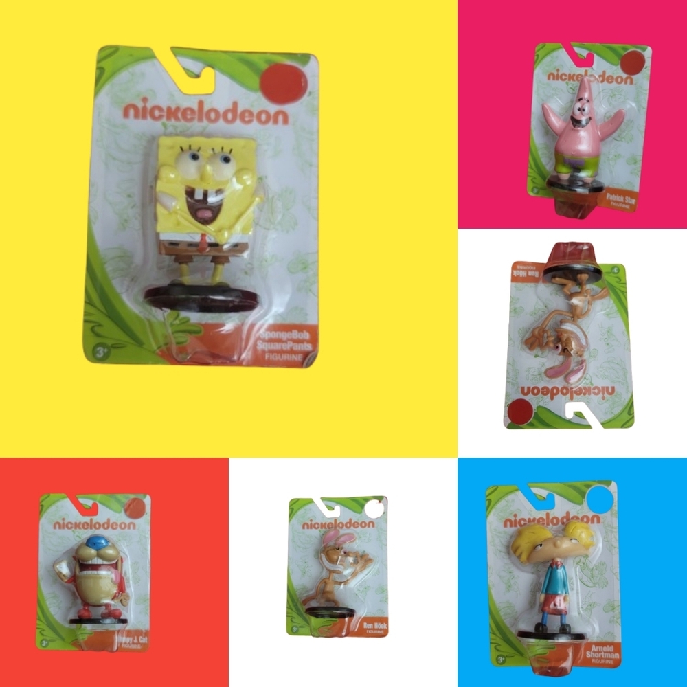 Nickelodeon SpongeBob Arnold Ren Stimpy Patrick Figure Caketoppers X 6